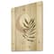 Designart - Abstract Geometrical Moon With Leaf II - Modern Print on Natural Pine Wood